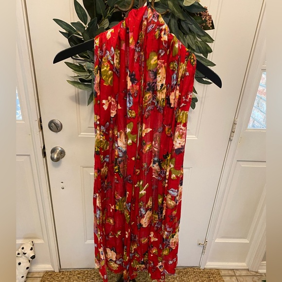 Pretty Colorful Floral Lightweight Scarf with Sequins - Picture 4 of 10